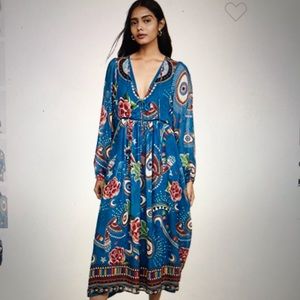 Farm Rio Mystic Blue Midi Dress Small